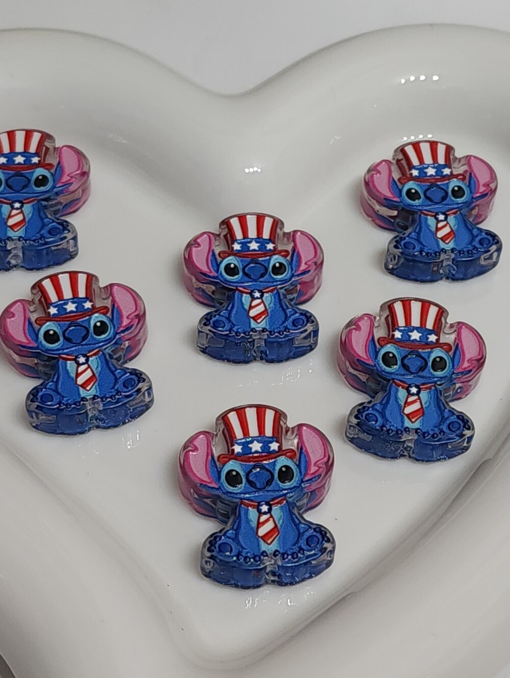 Blue Alien USA Beads 2 Pcs Focal Beads Beaded Pen Charms Jewelry Making Crafts